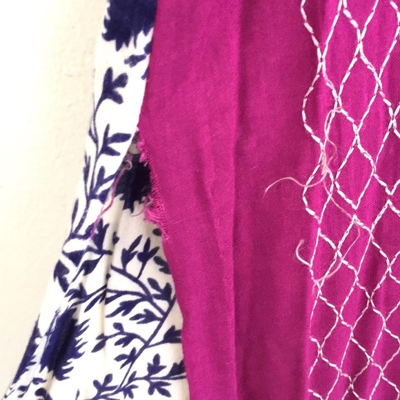 Boho Vintage maxi tunic side slits signs of wear dress or maxi top coverup top - Picture 4 of 9